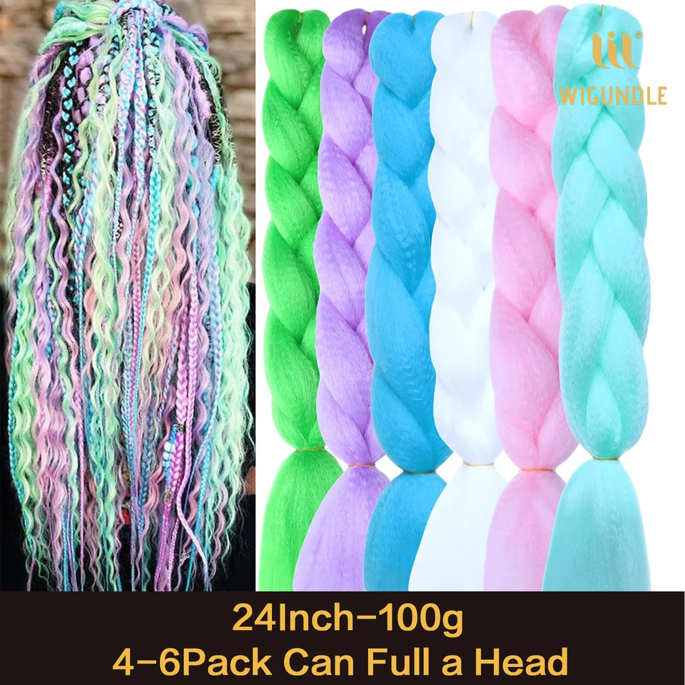 Predĺženie dúhových opliehajúcich vlasov 24 palcov 100g Syntetická profesia Jumbo Braid v predlžovaní vlasov