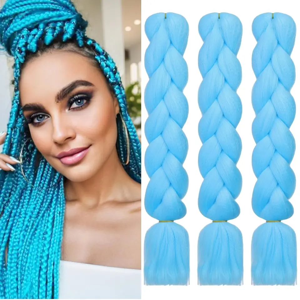 Predĺženie vlasov Jumbo Braids sa môže zmenšiť v horúcej vode veľmi jemné povolanie pre boxové vrkoče 100 g/24 palcov pre trysk