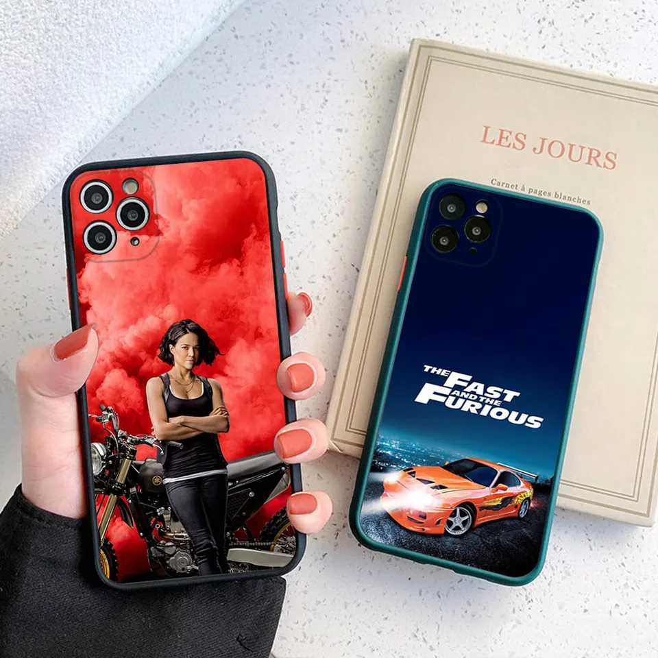 Prehľadný telefónny puzdro pre iPhone 16 15 14 7 8 plus 13 12 11 Pro Max x xr xs SE Mini luxus Fast Furious 9 Matte zadný kryt