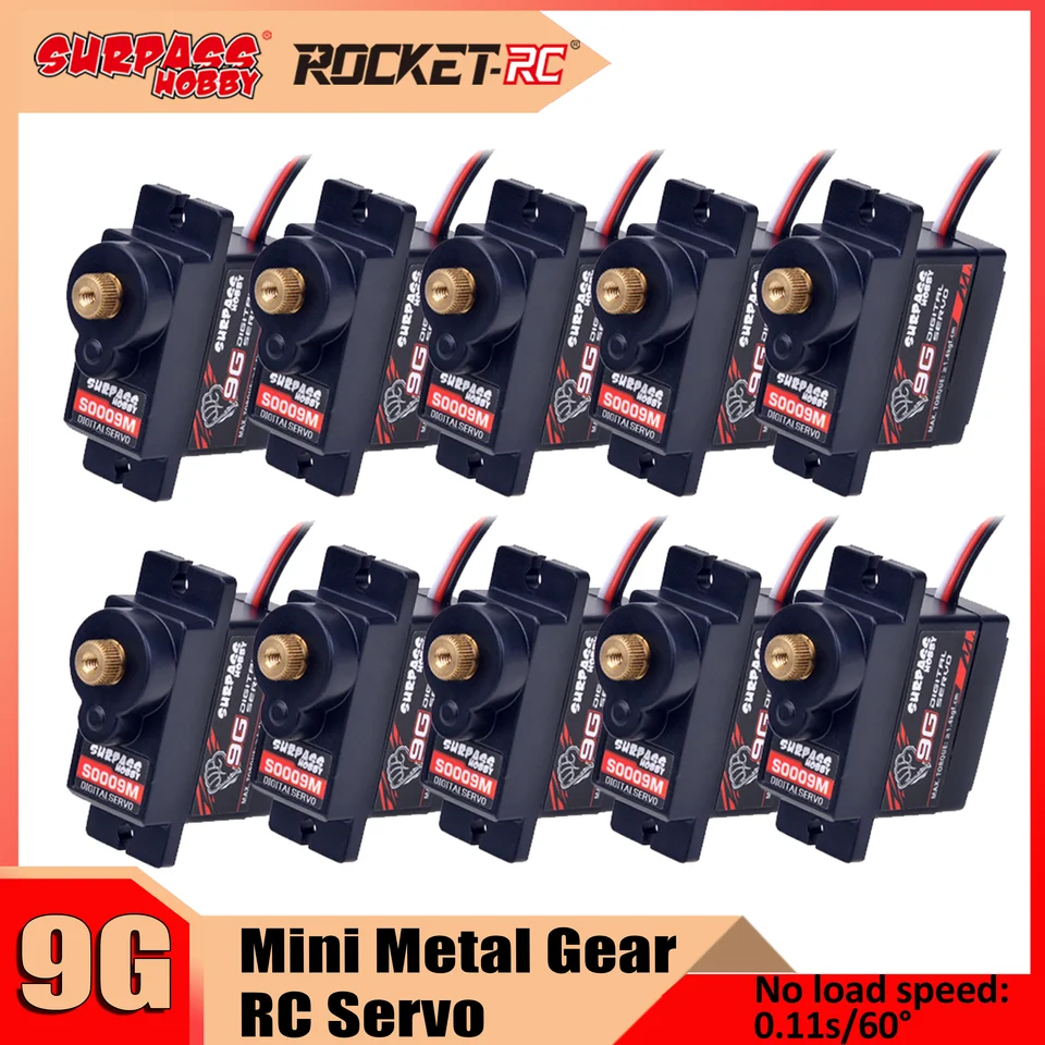 Prekonať hobby 9G RC Car Servo Metal Gear 1,9 kg Digitálny 4,8 V ~ 6VDC 25T Motor pre lietadlo robotické člnky modely hračiek hračiek