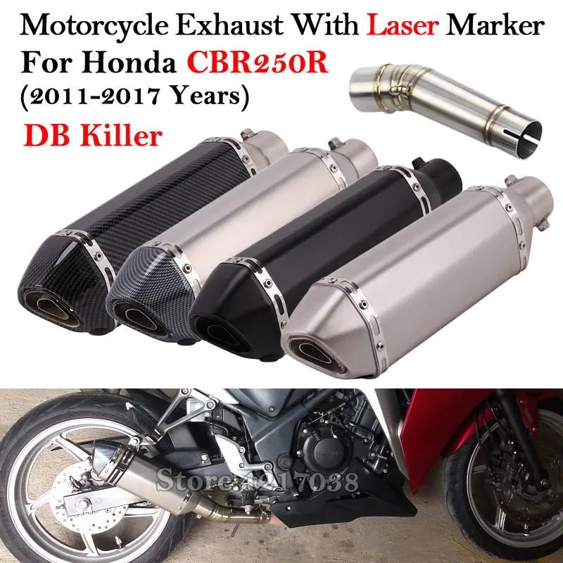 Prekĺznite pre Honda CBR250R 250R 2011-2017 rokov Motocykel Výfukový výfuk upravený únikový tlmič tlmiča DB Killer Middle Connecting Rúrky