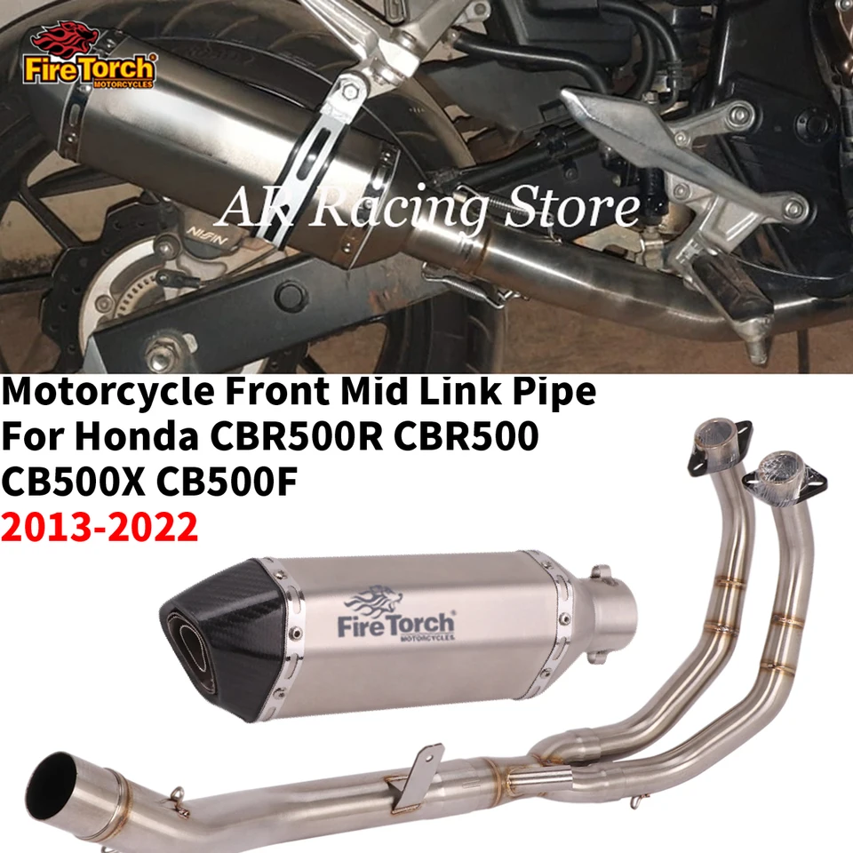 Prekĺznutie pre Honda CBR500R CBR500 CB500X CB500F Full System Motorcycle Escape Moto Moto Modified Front Link Pipe Mufler