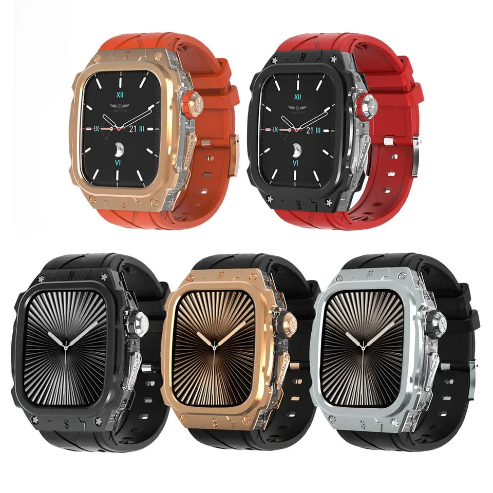 Premium kovové puzdro + silikónový remienok AP Mod Sit pre Apple Watch Series 10 46 mm