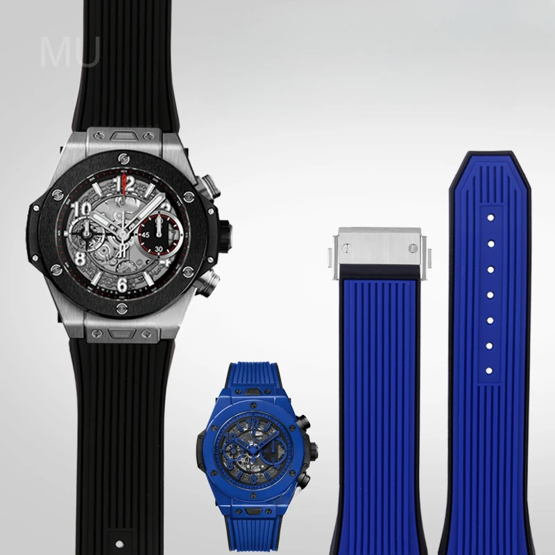 Premium kvalitné silikónové hodinky pre Hublot Yubo Big Bang Series Soft Witerprood Paseable Race 27 x17mm