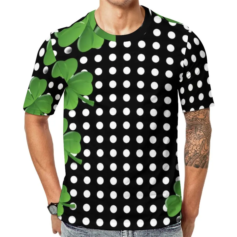 Premium tričko čierna biela polka dot tričká