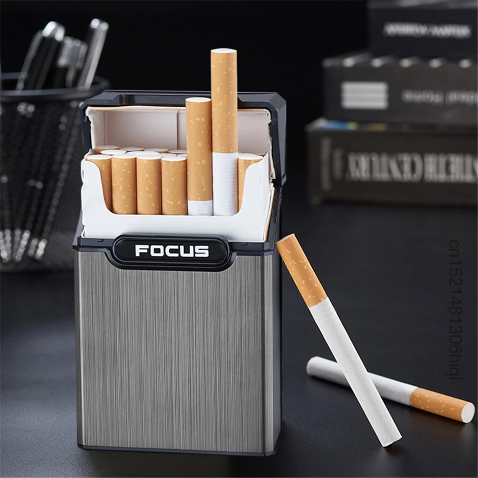 Prenosná cigaretová skrinka na krabicu Vodotesná vlhkosť 20 tyčiniek kapacita fajčiarskeho boxu Pánsky držiak na držiak na cigarety