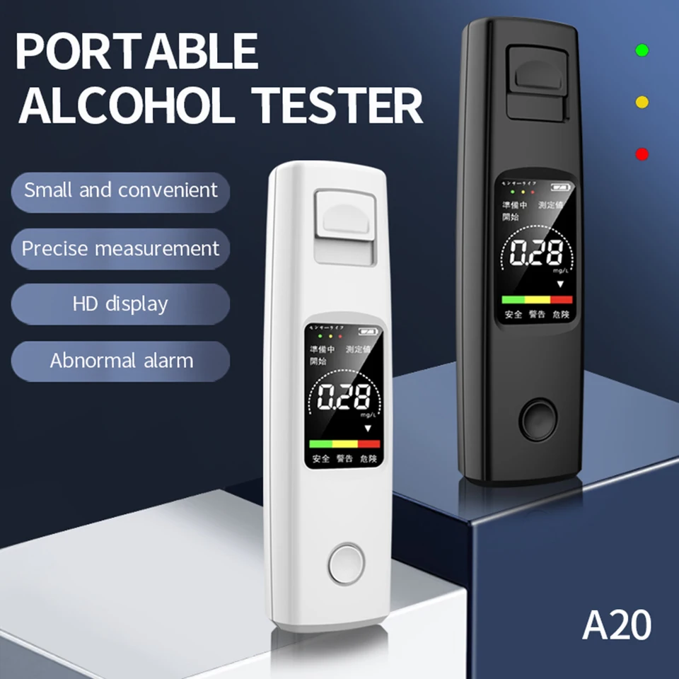 Prenosná citlivosť na tester alkoholu Dýchací tester s HD Displej nabíjania 200 mAh