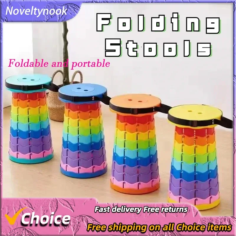 Prenosná dúha skladacia skladacia stolička Svetlá plastová skladacia stolička Domáca priestor šetrenie nábytku stoličky