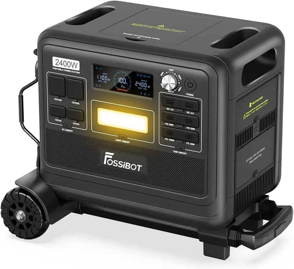 Prenosná elektráreň F2400 s ručným nákladným vozidlom 2048WH LifePO4 Batéria zálohovanie 6 x 2400 W striedavých zásuviek 2 porty DC/6 USB porty