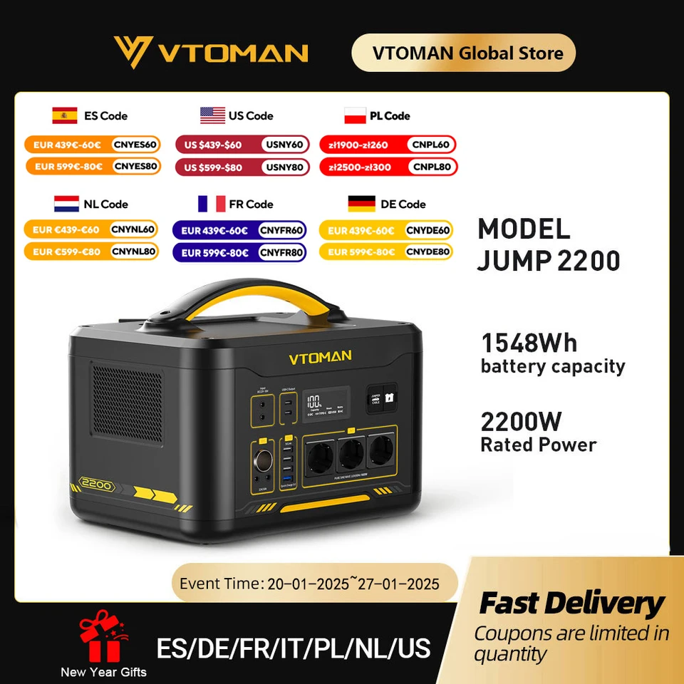 Prenosná elektráreň VTOMAN Jump 2200