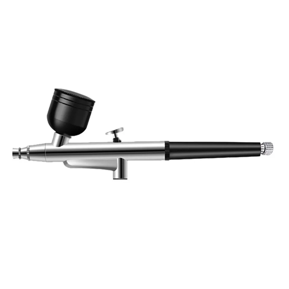 Prenosná jediná akčná airbrush 0,3 mm dýzový sprejový airbrush pero pre modelovú koláčovú maľbu na nechty krásy atramenta-čierna