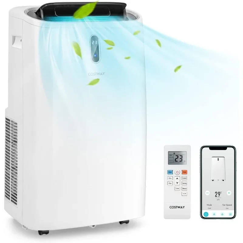 Prenosná klimatizácia Costway, 14000 BTU AC jednotka s chladom, ventilátorom, teplom a odvlhčovačom, Alexa hlasom, s WiFi