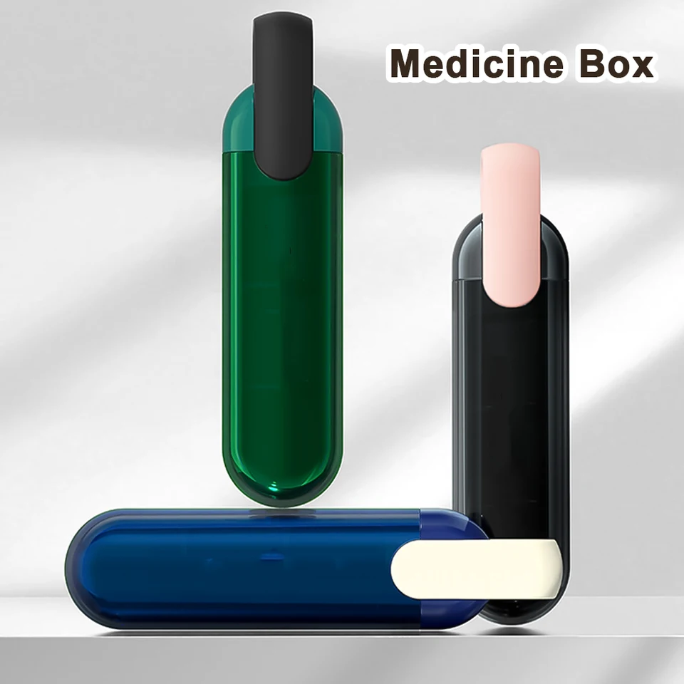 Prenosná malá medicína box Mini Veľkosť Prenosná medicína Tri oddelenie Skladovacia skrinka cestovná tabletka Medicine Balenie Box