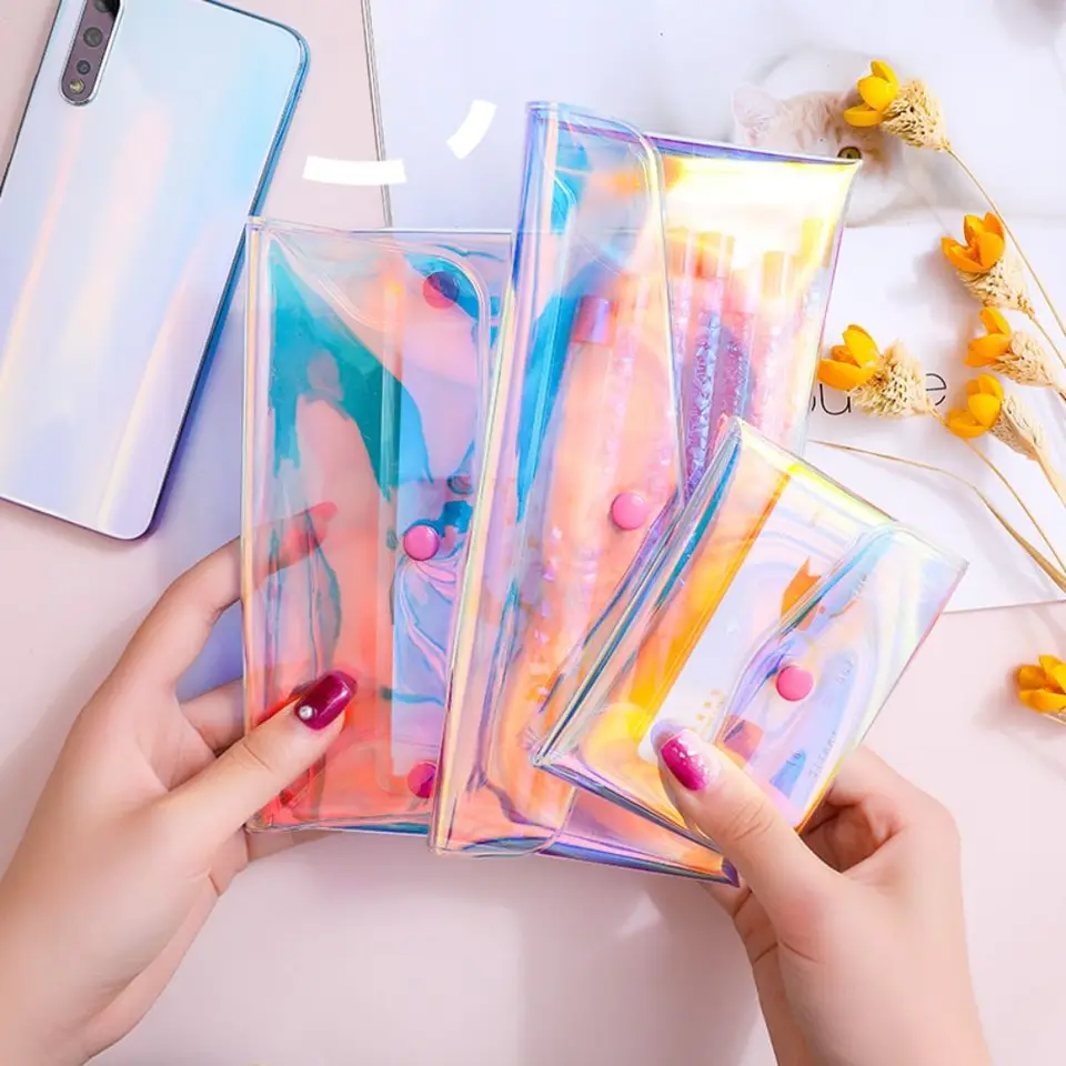 Prenosná priehľadná vrecková peňaženka Multifunkčná nepremokavá kozmetická taška PVC Clear Storage Vrecko Men a ženy