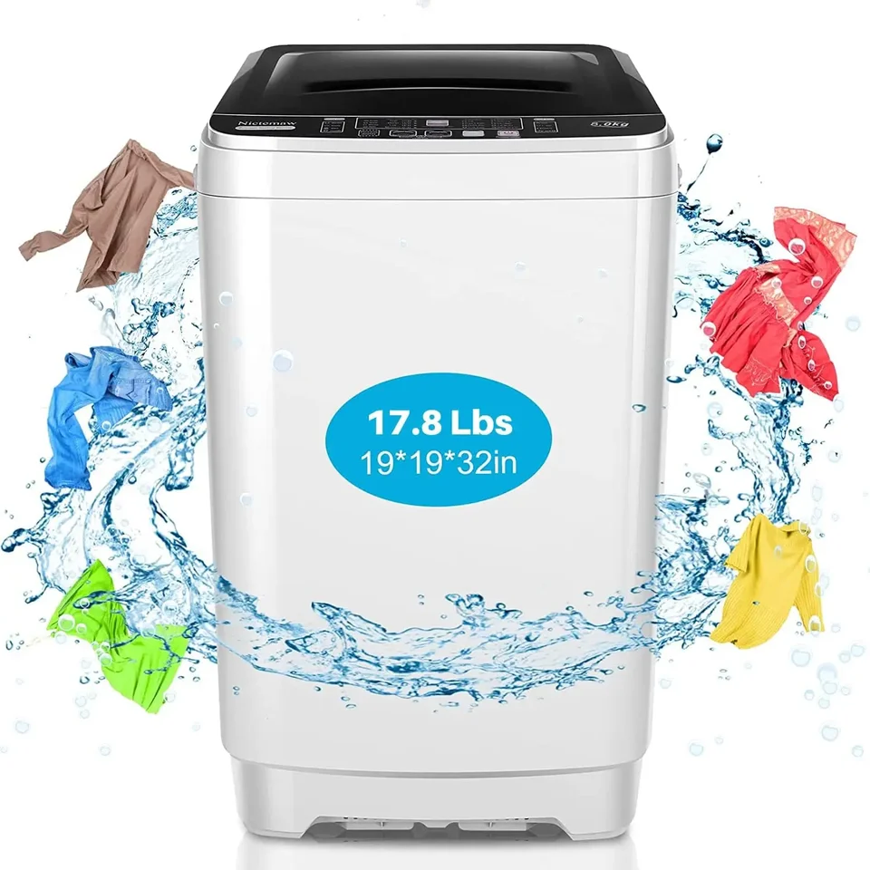Prenosná práčka 17,8 libier prenosná prenosná podložka s odtokovým čerpadlom 2.3cU.ft Full-Automatic Compact Washer s 1