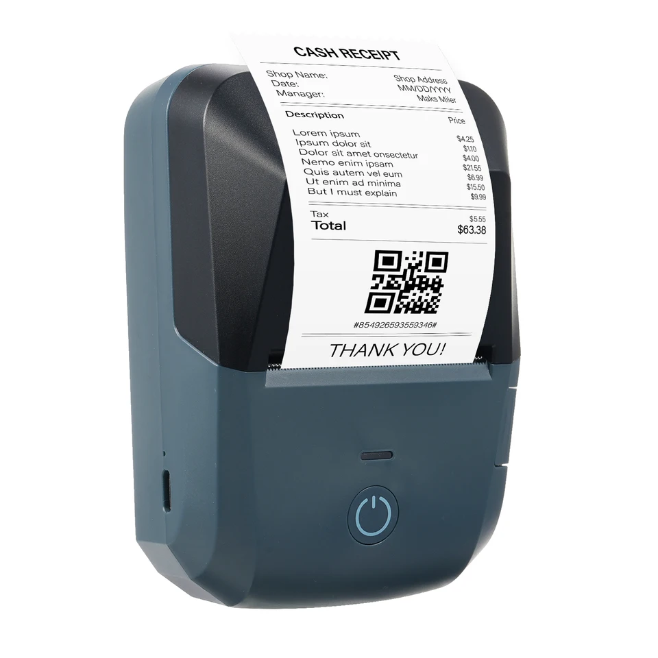 Prenosná tlačiareň 58 mm Thermal Label Maker Wireless Connection 203DPI Mobilná tlačiareň s 2in tepelným papierom