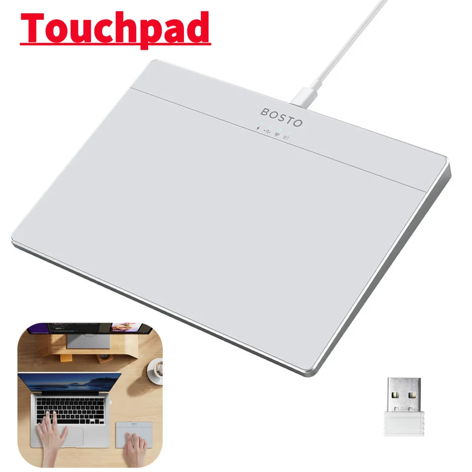 Prenosná traťová podložka Multi-gesture Wireless Touchpad Typ-C Nabíjateľná ergonomická trackpad myši pre počítačový notebook PC prenosný počítač