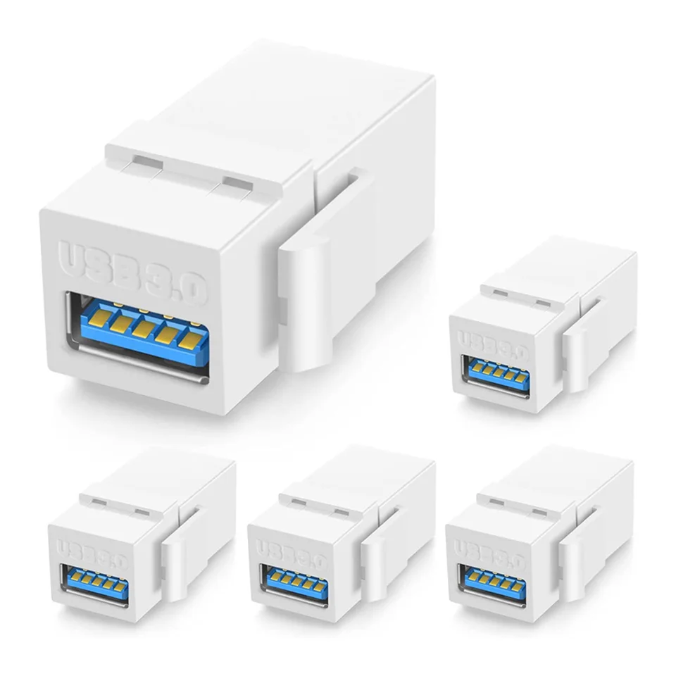 Prenosná USB 3.0 Keystone Jack Vložky Pripojte vybavenie s port USB Easy Inštalácia Žena do ženského konektora