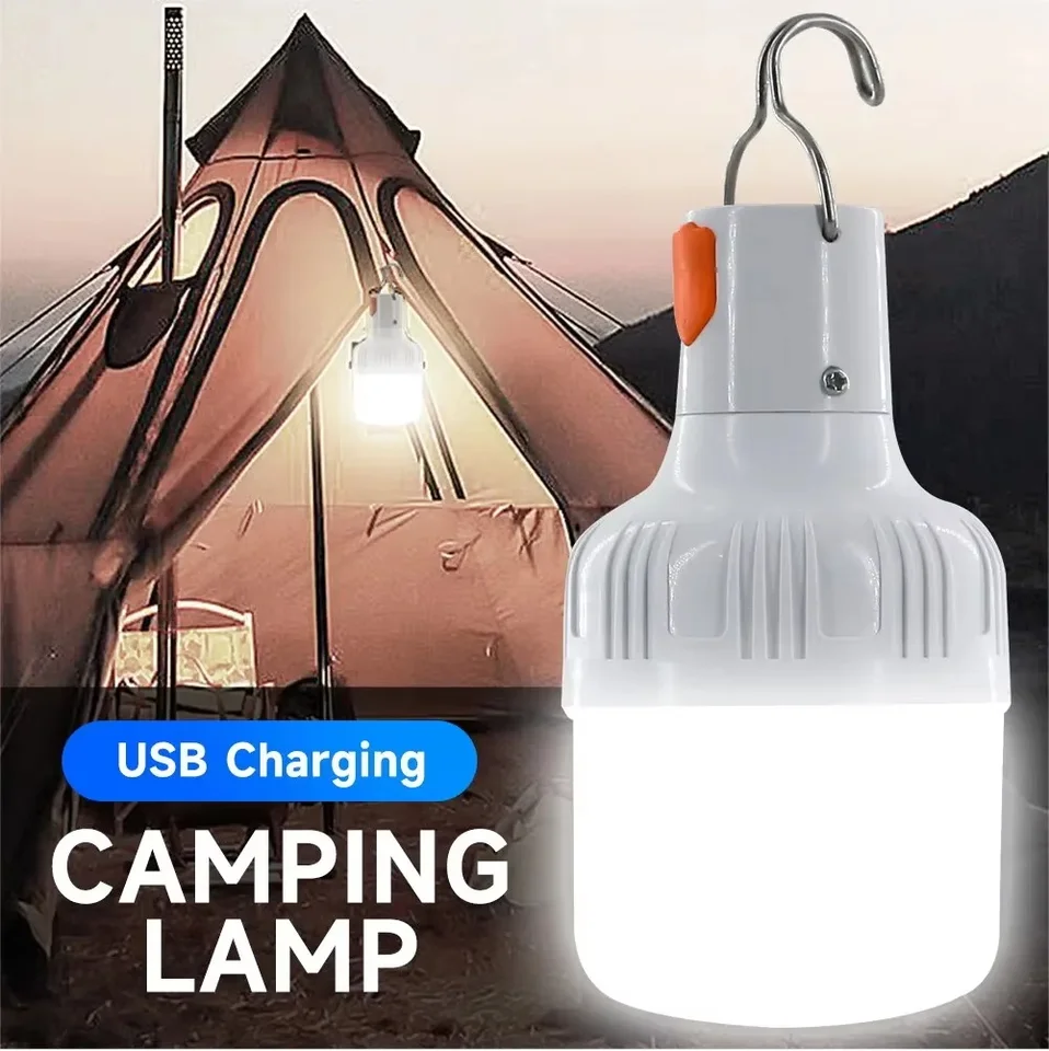 Prenosné nabíjateľné stmievateľné LED vodotesné kempingové svetlo Light Outdoor Stan Light Nočné nočné svetlo s háčikom