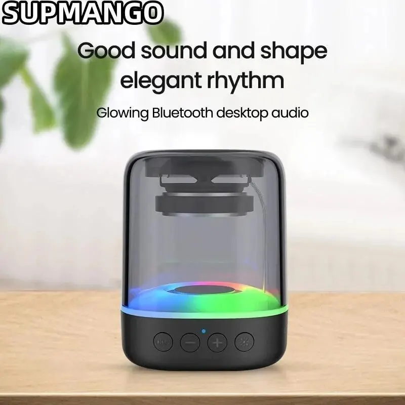 Prenosné reproduktory Bluetooth 5.0 RGB Light HD Sound Mini Desktop Wireless reproduktor Loudspeaker pre domácu párty vonkajšie bicykle