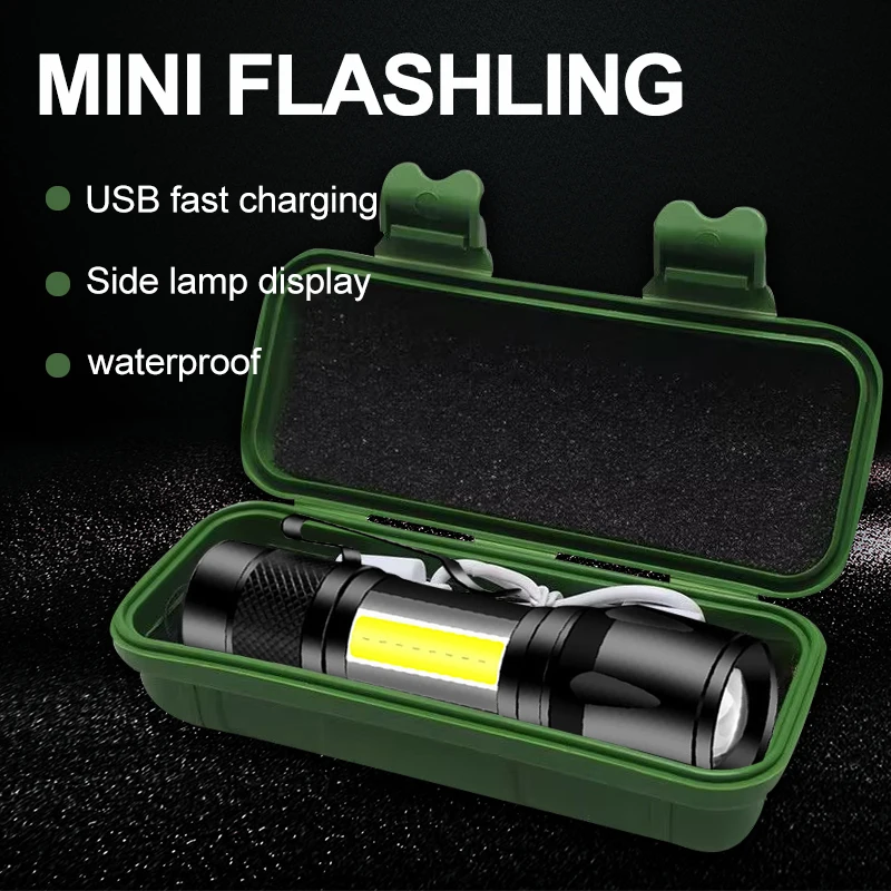 Prenosné vysoko výkonné baterky Zoom Focus Mini LED baterka XP-G Q5 Flash Light Torrch Lantern nastaviteľná nepremokavá voda