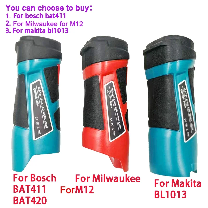 Prenosné Worning Lights Pracovné lampa baterky Torch pre Milwaukee pre Bosch Bat411 pre Makita BL1013 10.8V 12V Li-ion batéria