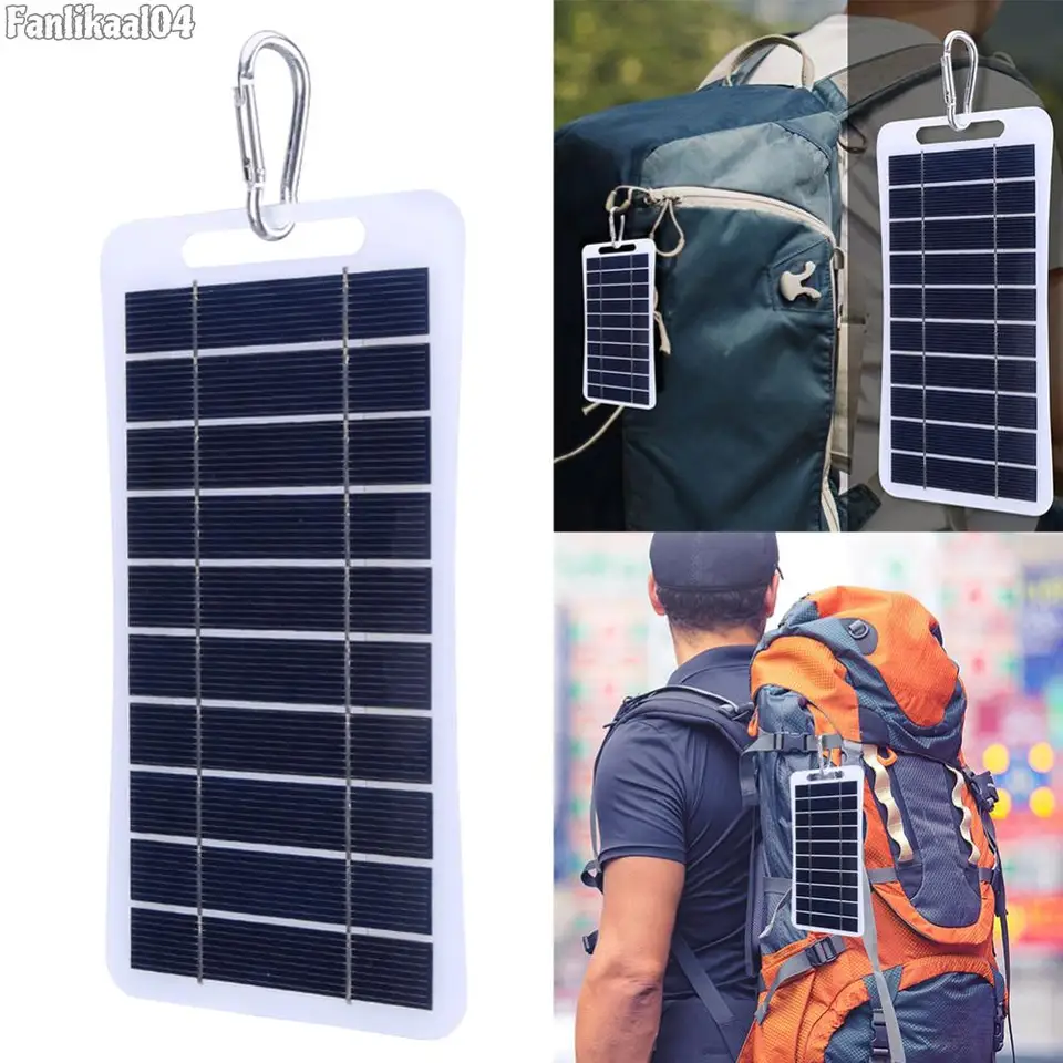 Prenosný 2W 5V vodotesný solárny panel USB Battery Charger pre vonkajšie používanie kempingu a batohu