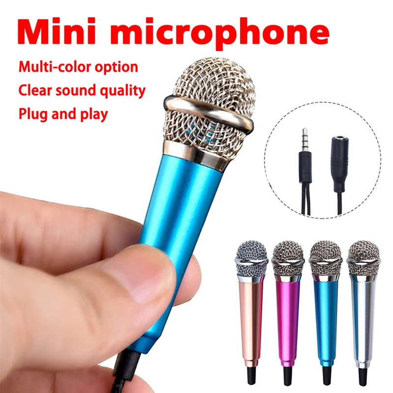 Prenosný 3,5 mm stereo štúdio mikrofón Mikrof KTV Karaoke Mini Microfone pre inteligentný telefón prenosný počítač PC Desktop Ruckeld Audio Microfon