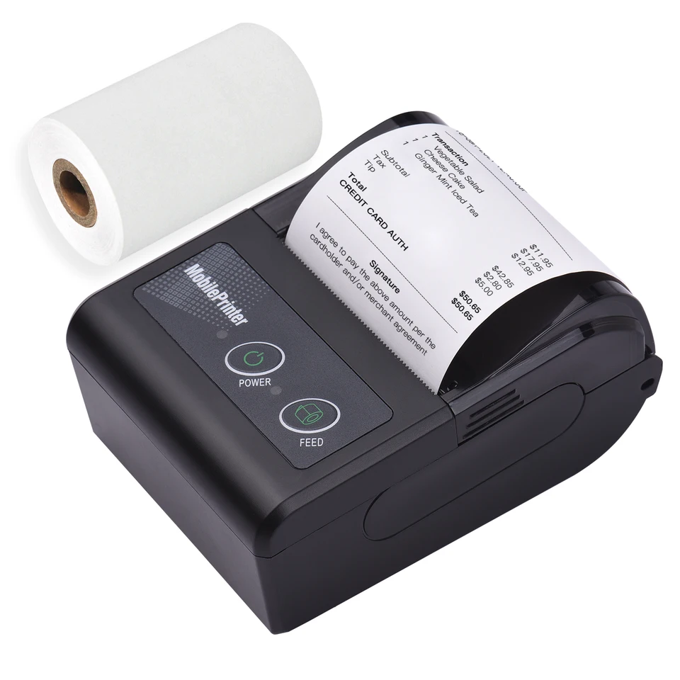 Prenosný 58 mm 2 palce bezdrôtových BT Termal Bill Platter Tlačiareň Mini mobilná tlačiareň Podpora príkazu ESC/POS Print Command