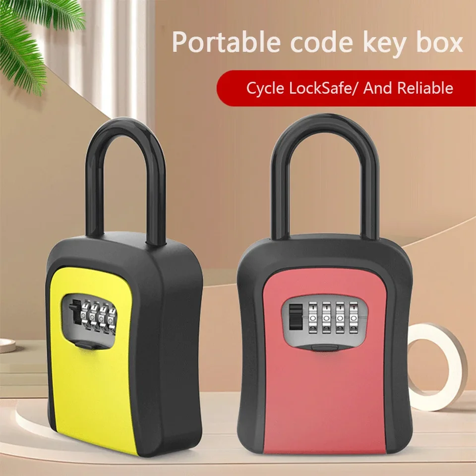 Prenosný blok Zamknutím klávesu 4 číslicový kód Kombinácia Kombinácie LockBox Wall-Mounted Wall Key Storage Box Presentateľný kód bezpečný bezpečnostný zámok pre dom