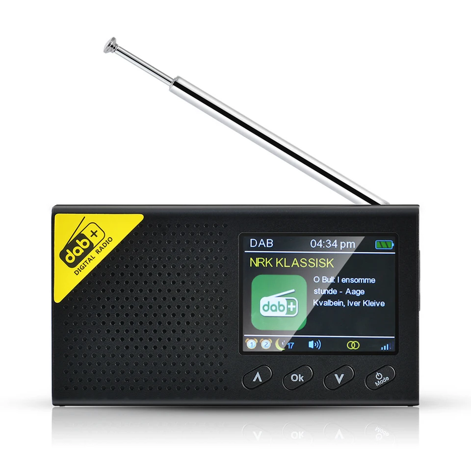 Prenosný digitálny rádio Bluetooth kompatibilný 5.0 Stereo DAB FM Audio prijímač Broadcasting Player Prenosný pre domácu kanceláriu