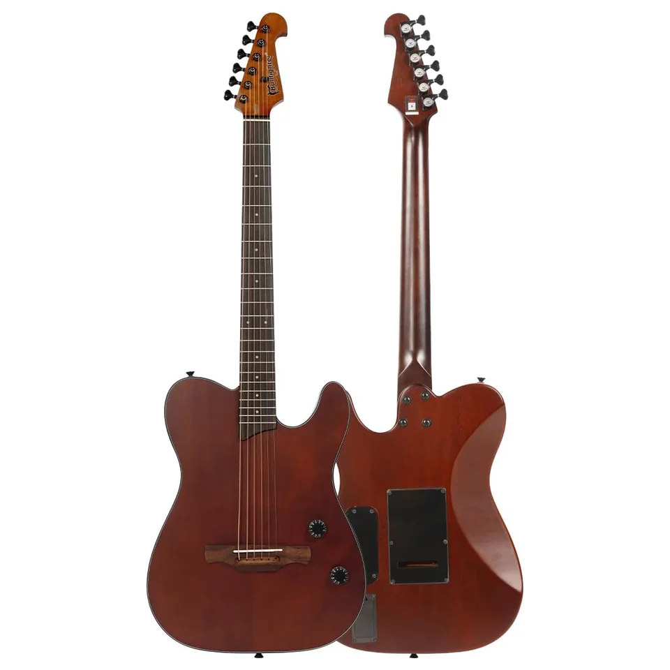 Prenosný gitarový zosilňovač efekt strunové nástroje elektrické gitarové puzdro Hard Oem mahagón folklórna elektrická gitara