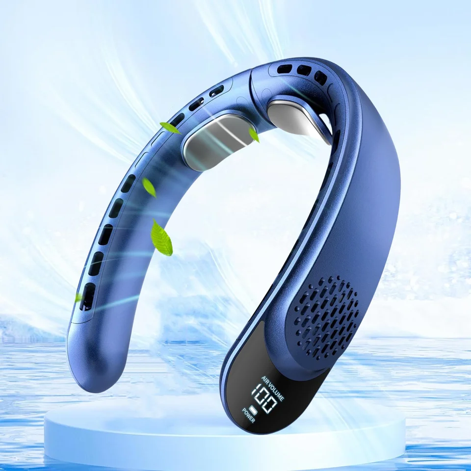 Prenosný krk ventilátor 4 Turbo Hands Free bez čepeľného krku chladič 4000 mAh osobný nositeľný ventilátor 3 Speeds 360 ° chladiaci prúd vzduchu