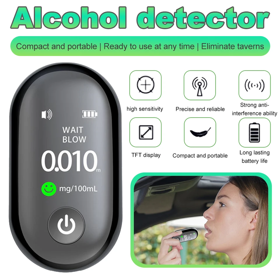 Prenosný mini digitálny dych alkoholový tester Profesionálny dychový dych s LCD displejom elektronického alkoholového testera