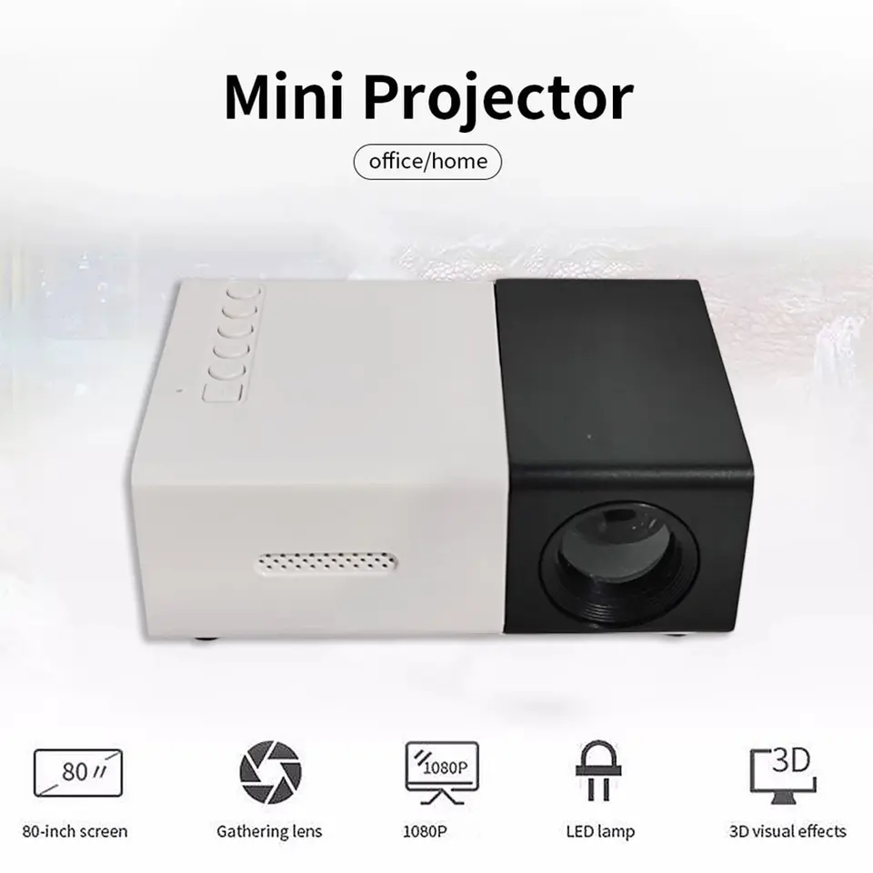 Prenosný mini filmový projektor YG300 1080p USB Audio Home Player Beamer vhodný pre vonkajšie kempingové domáce domáce kino