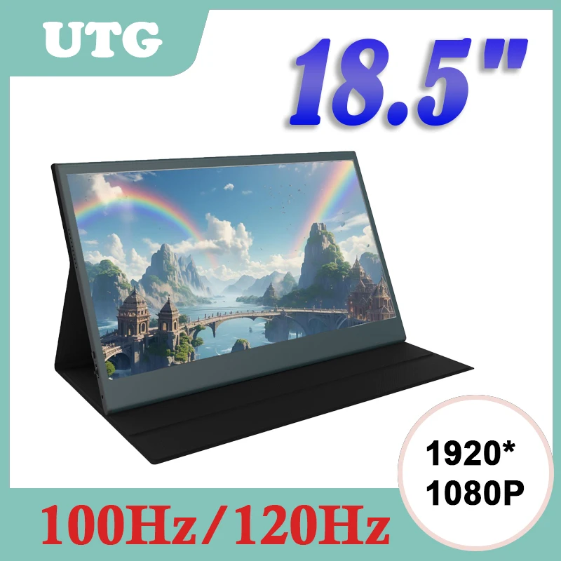 Prenosný monitor UTG 18,5 palca 100 Hz 1080 FHD IPS obrazovky 120 Hz monitor dotykovej obrazovky pre prepínač MINI PC MAC Xbox PS5