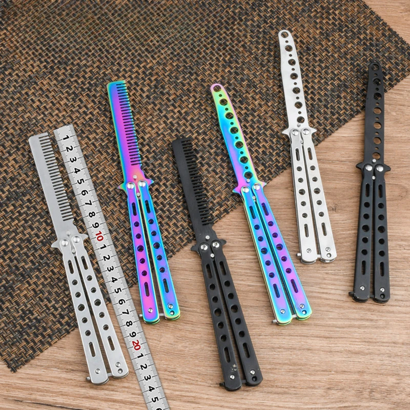 Prenosný motýľový výcvik nôž skladateľný CSGO Balisong Trainer vreckový nôž nezostrihaný čepeľ Butterfly Comp pre výcvikový náradie