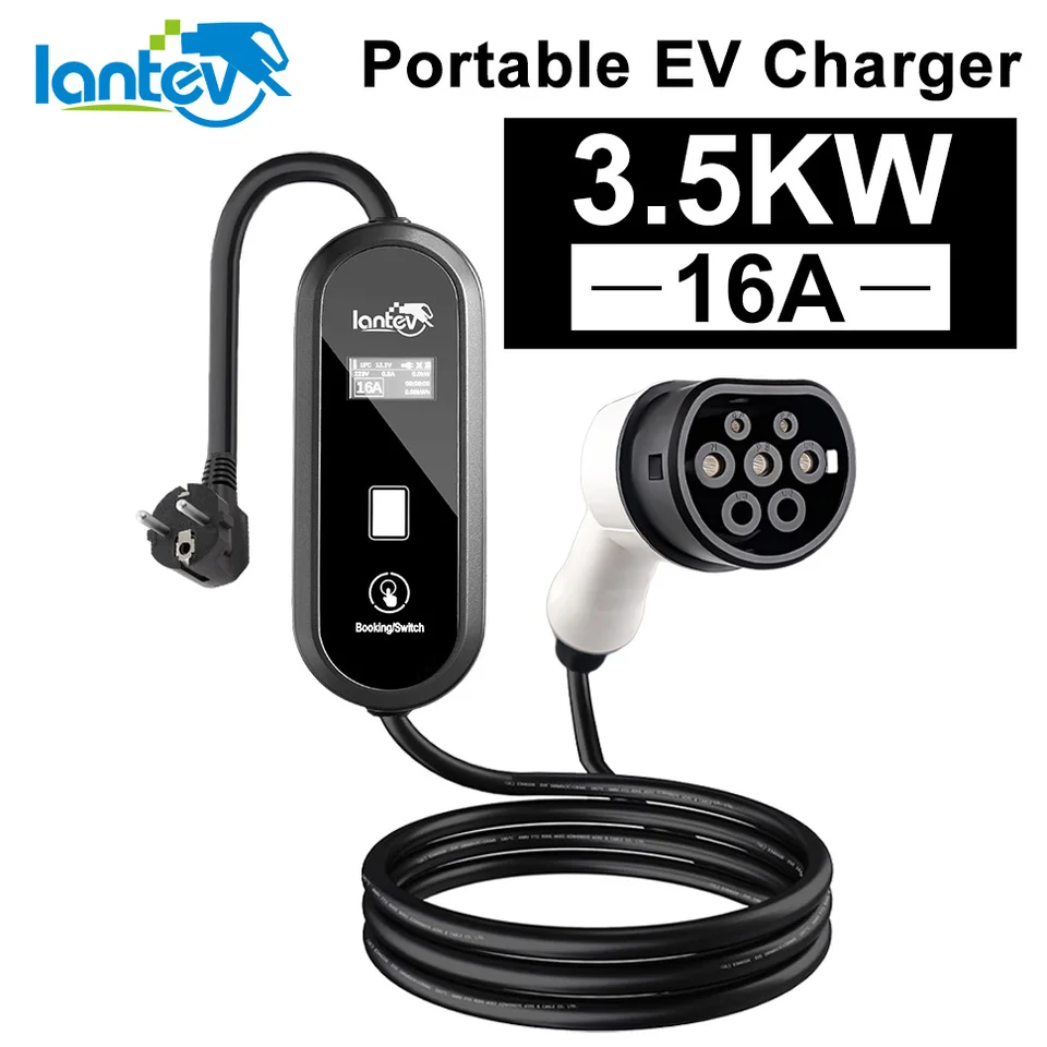 Prenosný nabíjačka IanTEV EV Typ2 IEC62196-2 EVSE Rýchle nabíjanie kábla typu1 SAE J1772 pre všetky elektrické autá BYD NISSAN LEAF Zoe
