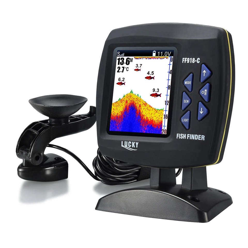 Prenosný nálezca rýb bezdrôtový sonarový senzor Fishing Hĺbka vyhľadávača Fishfinder s káblovým prevodníkom na rybolov na kajaku lodí