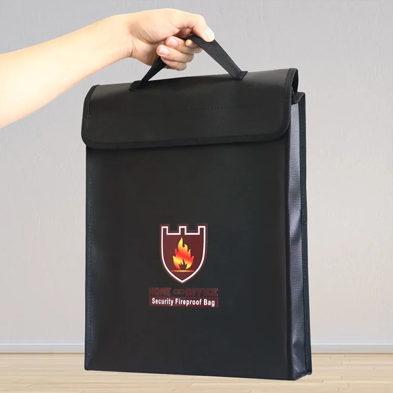 Prenosný oheň odolný a vodotesný dokument Obálka súborov zložka Cash Pash Fireproof Money Bag Safe Bag pre domácu kanceláriu