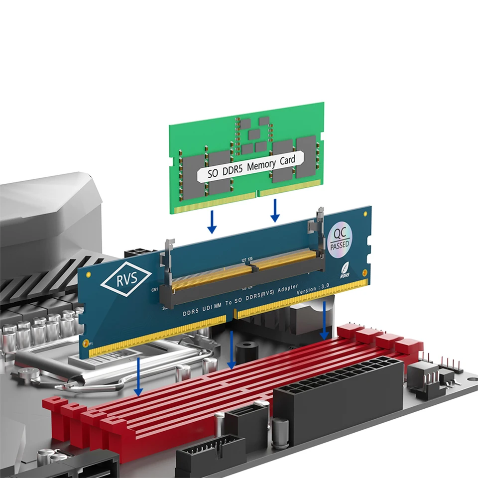 Prenosný počítač SO DDR5 RAM do DDR5 DDR5 U-DIMM Adapter Pamäťový prenosný prenosný počítač na pracovnú plochu SO-DIMM na PC DIMM kartu