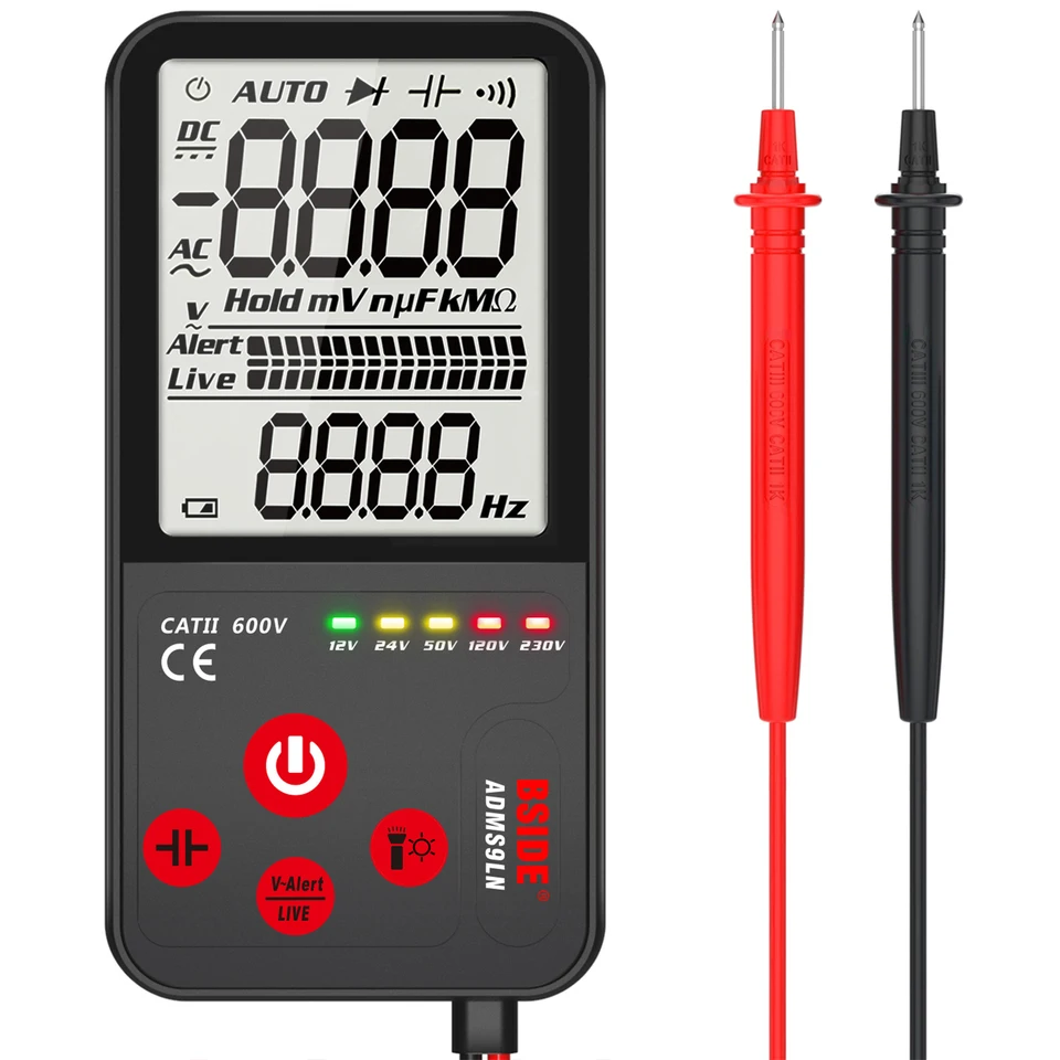 Prenosný prenosný digitálny multimeter, AC a DC napätie detektora OHM Frekvenčná kapacita dióda Multifunkčný voltmeter voltmeter