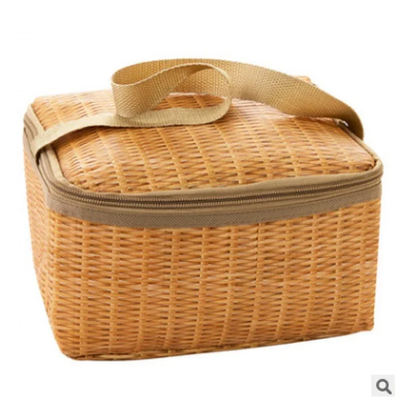 Prenosný prútený rattan vonkajší piknikový tašk
