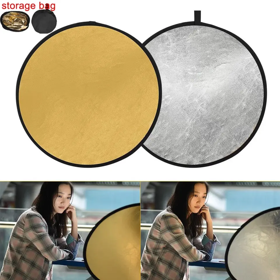 Prenosný skladací okrúhly fotografický reflektor Foto Studio Outdoor Light Difuser Multi-Disc s prepravou vrecka 30 80 80 110 cm