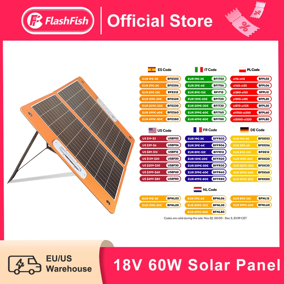 Prenosný solárny panel 60 W 18V Solárna nabíjačka Skladacia batéria DC Výstup PD Type-C pre tablety telefónov solárneho generátora