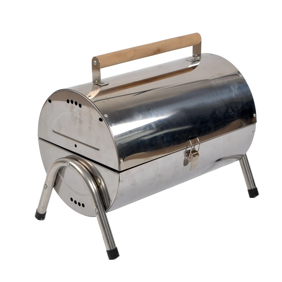 Prenosný sud s uhlím BBQ Grile Grile pre vonkajšie, dvojčatá uhlie BBQ gril, guľatý gril gril