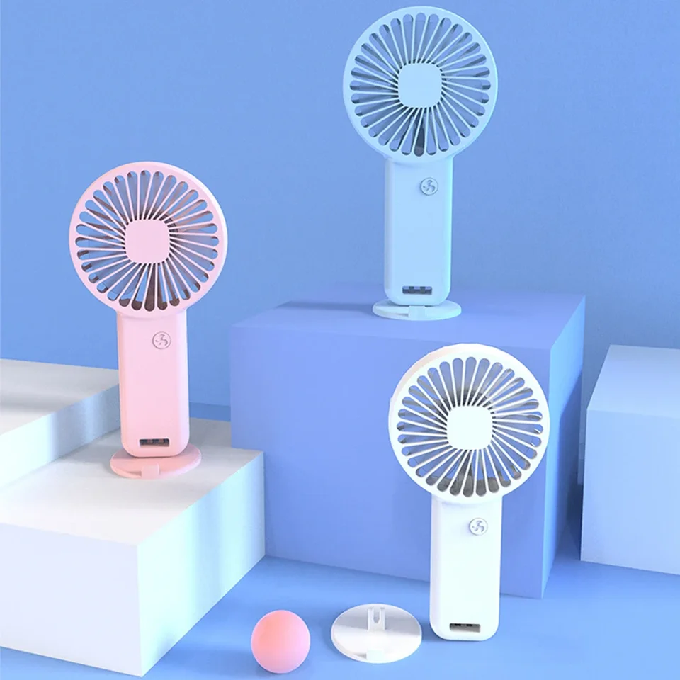Prenosný USB Správny Mini Fan Fans Handheld Fans s základnou letnou prenosnou prenosnou ručnou držbou ventilátora s držiakom telefónu