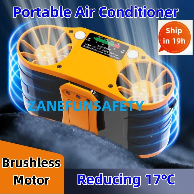 Prenosný ventilátor klimatizácie s pásom s elektrickou bankovou batériou LED svetlo ultra tichý