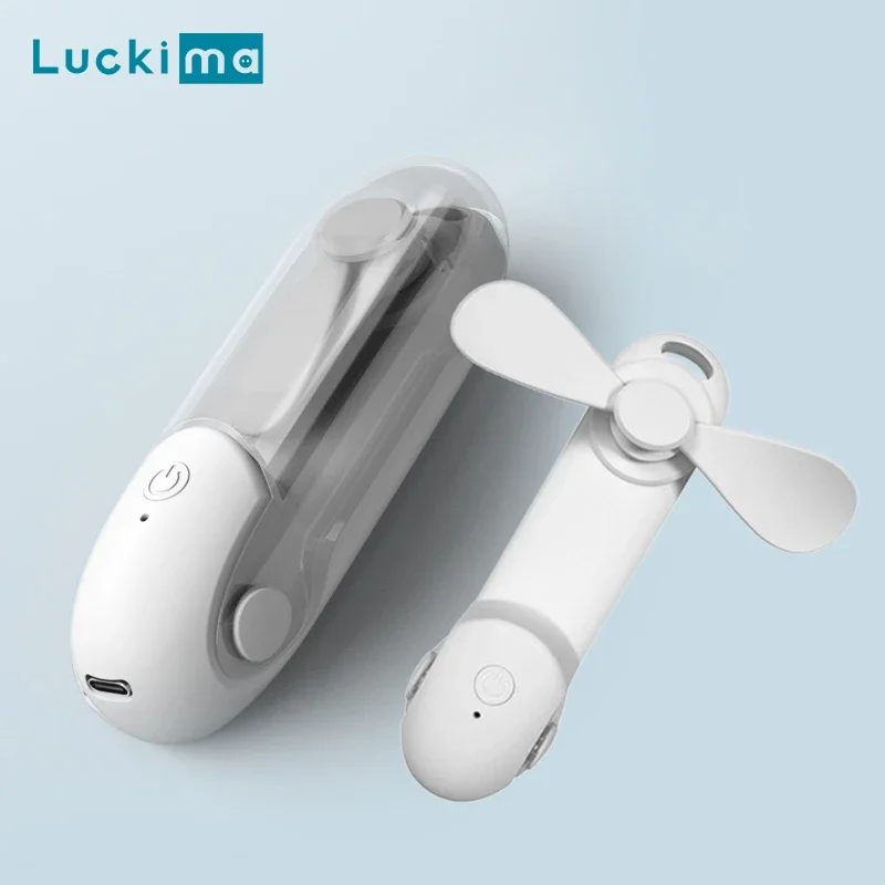 Prenosný ventilátor USB mini ručný skladací ventilátor nabíjateľné nabíjanie typu C Osobný vreckový ventilátor pre vonkajšie 3 rýchlosti Small Desk ventilátor