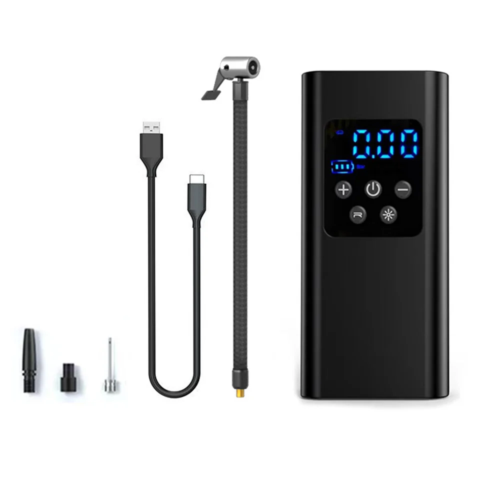 Prenosný vzduchový kompresor prenosného vzduchu 4000 mAh 6000 mAh 150psi vzduchové čerpadlo pre pneumatiky pre pneumatiky s pneumatikami s LED svetlom pre motorový bicykel